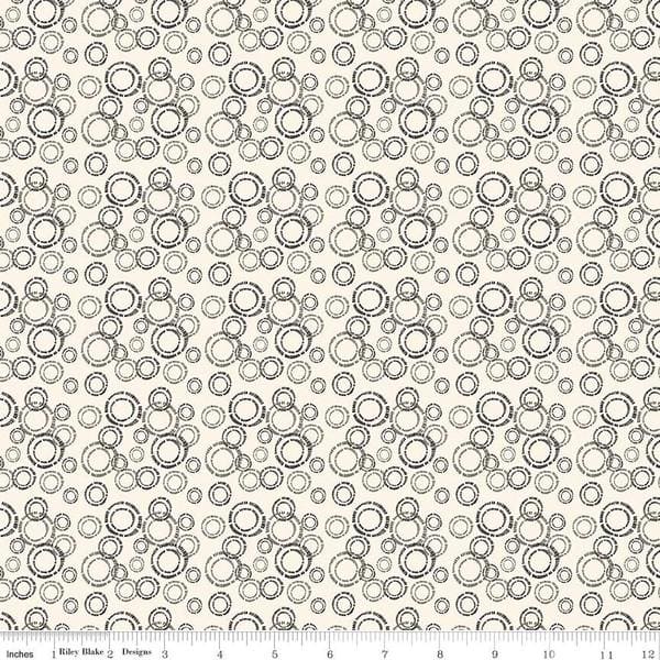 Riley Blake Fabric - Christopher Thompson - Mary Elizabeth - Daisies Grey -  Quilters Cotton