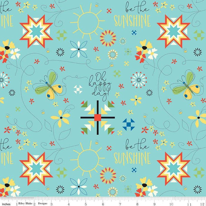 NEW! Oh Happy Day! - per yard - by Sandy Gervais - Riley Blake Designs - Blender - Diamonds Green - RebsFabStash