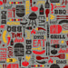 NEW! Peace Love & BBQ - BBQ Stamps - Per Yard - by Emily Dumas - Henry Glass - White/Multi 9509-8 - RebsFabStash