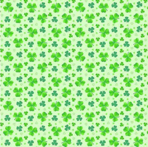NEW! Pot of Gold - By City Art Studio for Henry Glass - Per yard - SEW CUTE! - Tossed Clover White - 9368-16 White - RebsFabStash