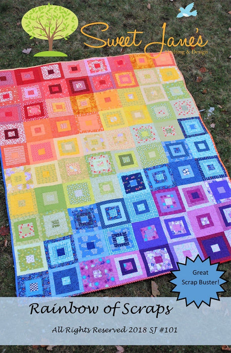 NEW! Rainbow of Scraps - by Susan Pfau - Sweet Jane's Quilting & Design - Pattern for 4 sizes! - RebsFabStash