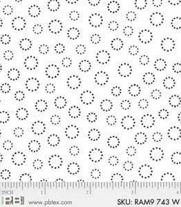 New! Ramblings 9 - White on White Dot - Per Yard - by Sandy Lynam Clough for P&B Textiles - Tonal, Blender - RAM9 00743-W - RebsFabStash