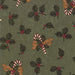 NEW! Sweet Holly - per yard - MODA - by Kansas Troubles - Small Holly Print Black - 9631 19 - RebsFabStash