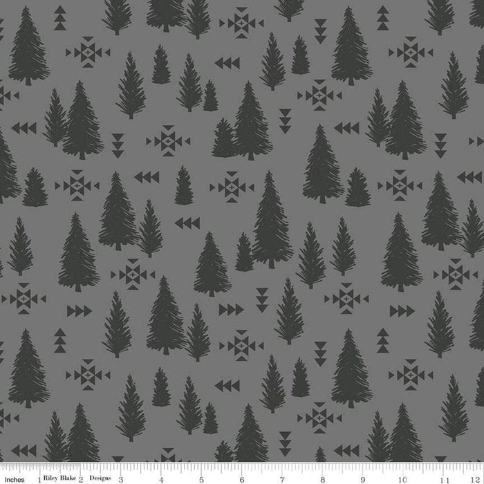 New! Timberland - per yard - for Riley Blake Designs - Outdoors - Wildlife - Mountains - Main Cream - RebsFabStash