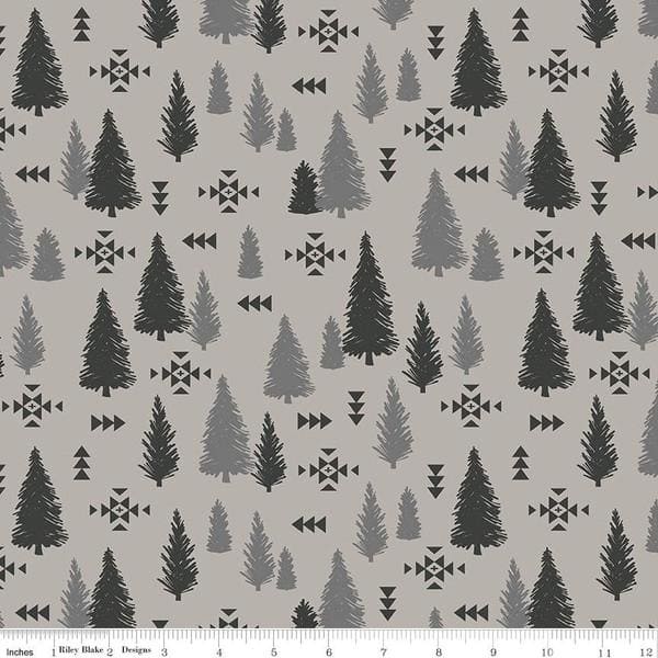 New! Timberland - per yard - for Riley Blake Designs - Outdoors - Wildlife - Mountains - Main Cream - RebsFabStash