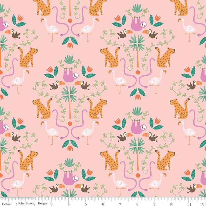 NEW!! Under the Canopy by Citrus & Mint Designs- per yard - Riley Blake - Jungle Prints! MAIN PRINT on Blue C8661 - RebsFabStash