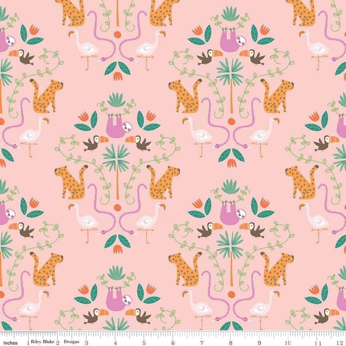 NEW!! Under the Canopy by Citrus & Mint Designs- per yard - Riley Blake - Jungle Prints! MAIN PRINT on WHITE C8661 - RebsFabStash