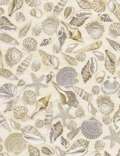 New! Welcome to the Beach - per yard- Timeless Treasures - Shells - BEACH-C5353-SHELLS - RebsFabStash