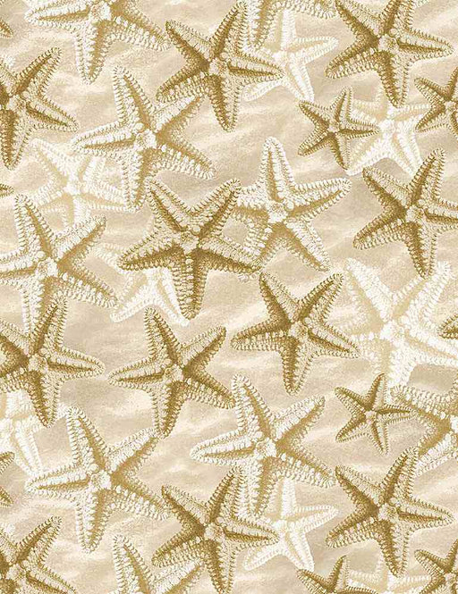 New! Welcome to the Beach - per yard- Timeless Treasures - Starfish on Sand - BEACH-C8394 Natural - RebsFabStash