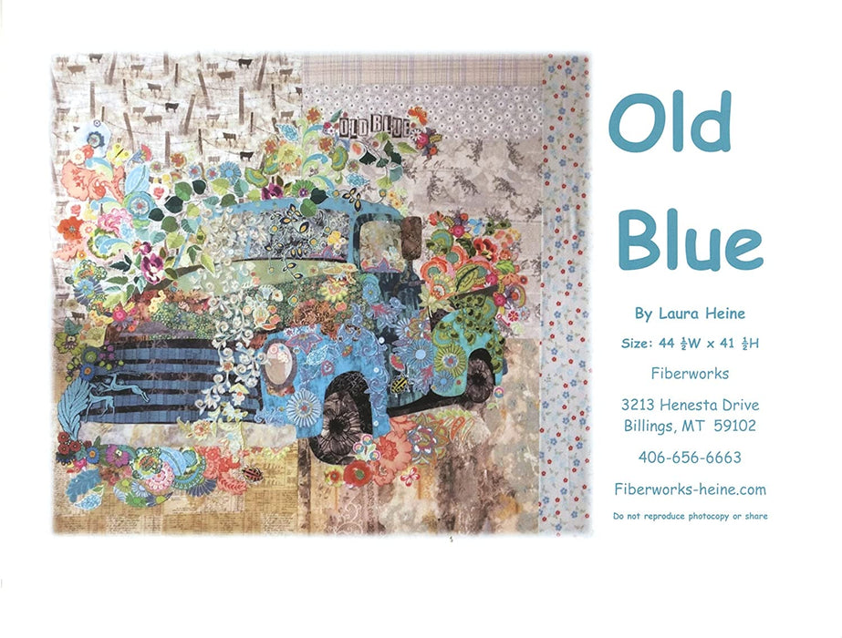 Old Blue - Quilt PATTERN - by Laura Heine - Vintage Truck Collage from Fiberworks Inc.-Patterns-RebsFabStash