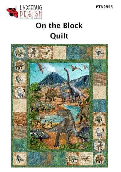 On The Block Quilt - Quilt KIT - by Ladeebug Designs - Fabric is Stonehenge Prehistoric World by Linda Ludovico for Northcott - Digital Prints