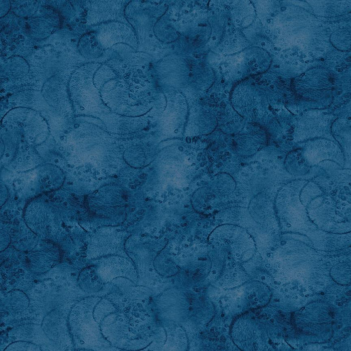 Painter's Palette - per yard - Janet Wecker Frisch- Riley Blake Designs - Painter's Swirls - Tone on Tone Swirls DARK BLUE C8945 - RebsFabStash