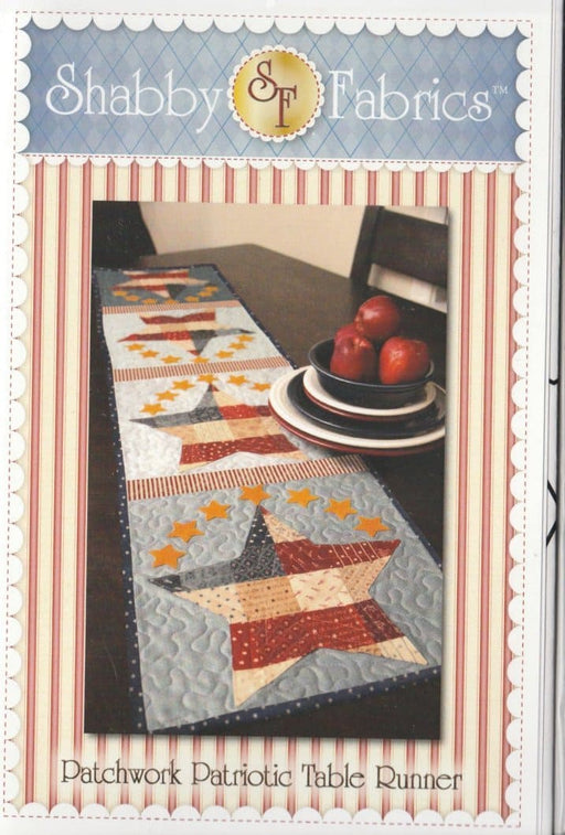 Patchwork Patriotic Table Runner - Pattern - by Shabby Fabrics - Stars - RebsFabStash