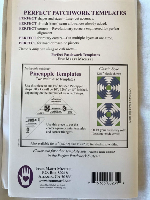 Perfect Patchwork Templates - Pineapple set from Marti Michell - RebsFabStash