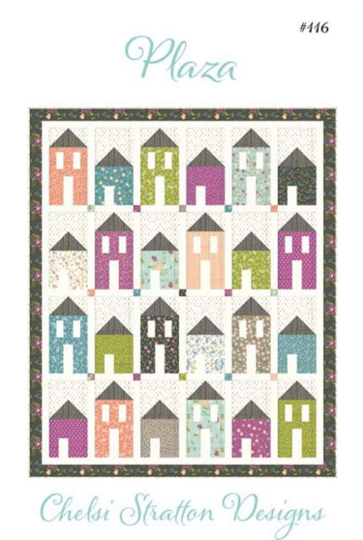 Plaza Quilt Pattern - Chelsi Stratton Designs - Fat Eighth Friendly - Fat Quarter Friendly - Houses Quilt - Finished Size: 64" X 77" - #116 - RebsFabStash