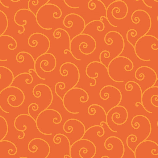 Scroll - Per Yard- Kimberbell Basics - Maywood Studio - MAS 8243-OO Orange on Orange - RebsFabStash