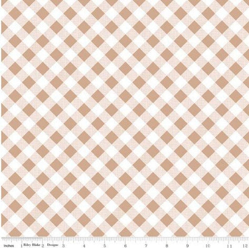 Sew Cherry 2 - per yard - Riley Blake - by Lori Holt - Nutmeg Gingham on white - RebsFabStash