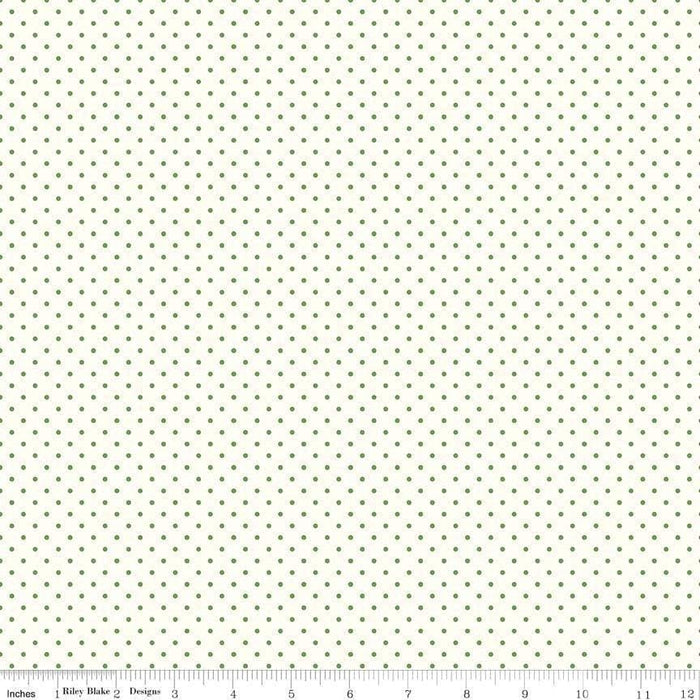 Swiss Dot - per yard - Riley Blake - Christmas! Red and Green dots on white - basics - 660 - Christmas - RebsFabStash