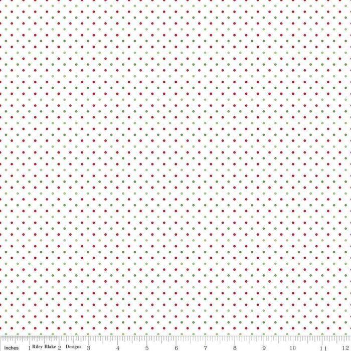 Swiss Dot - per yard - Riley Blake - Clover dots on white - basics - tonals, blenders C660-CLOVER - RebsFabStash