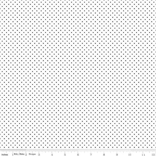 Swiss Dot - per yard - Riley Blake - Swiss Dot On White Black - basics - tonals, blenders - C660-110 BLACK - RebsFabStash