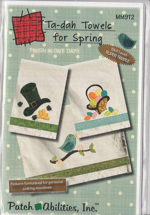 Ta-dah Towels Spring & Summer - Mini Quilts - Pattern - Patch Abilities Inc., Cute applique towels - RebsFabStash