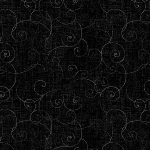 Whimsey Basic - per yard - by Color Principle for Henry Glass Fabrics - Soothing Swirl Basic - Black - RebsFabStash